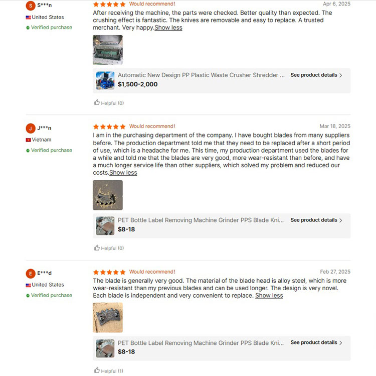 reviews that mention our PP PE pelletizing line
