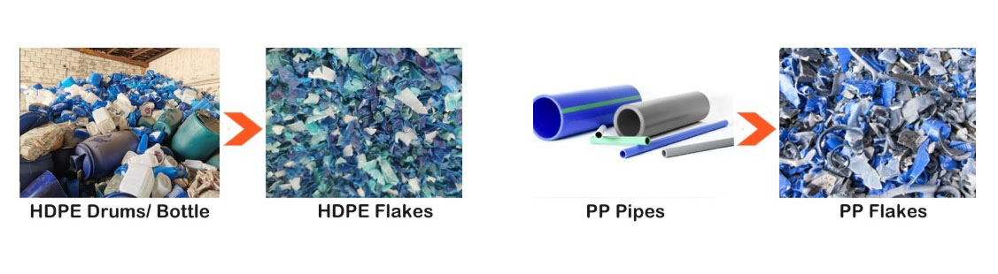 Materials Available for Processing through PP PE Bottle Washing Line