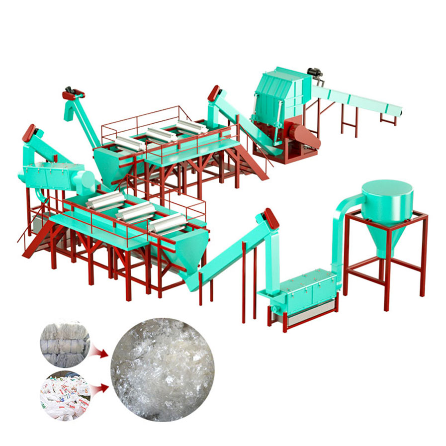 pp woven bag recycling machine