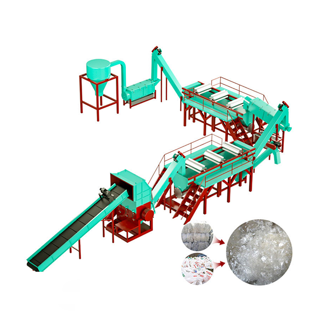Lavadora de bolsas tejida con pel&iacute;cula autom&aacute;tica de PP PE 600 800 Kg/h para reciclaje de pl&aacute;stico